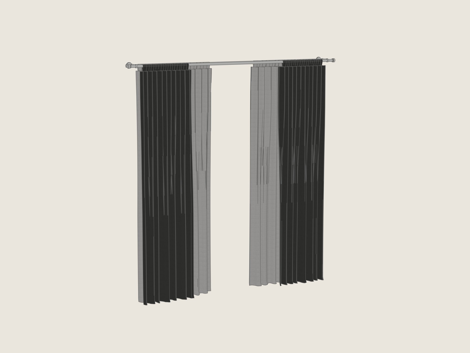 ZNM-021 Tab-top curtain, double rod